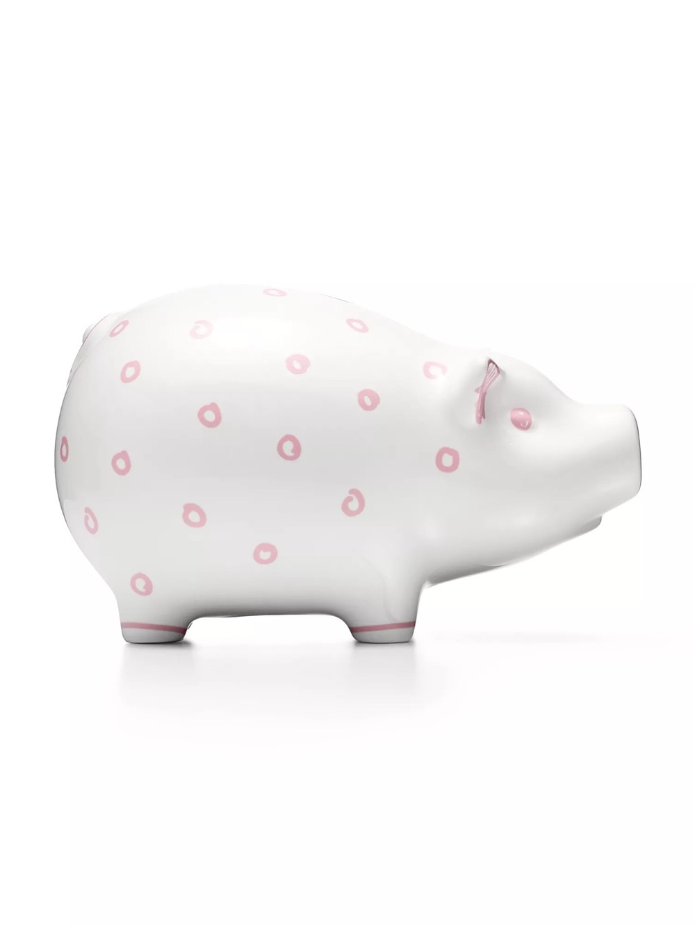Tiffany&Co Pink Polka Dot Piggy Bank in Earthenware with Pink Accents - Picture 6 of 7